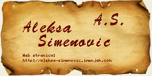 Aleksa Simenović vizit kartica